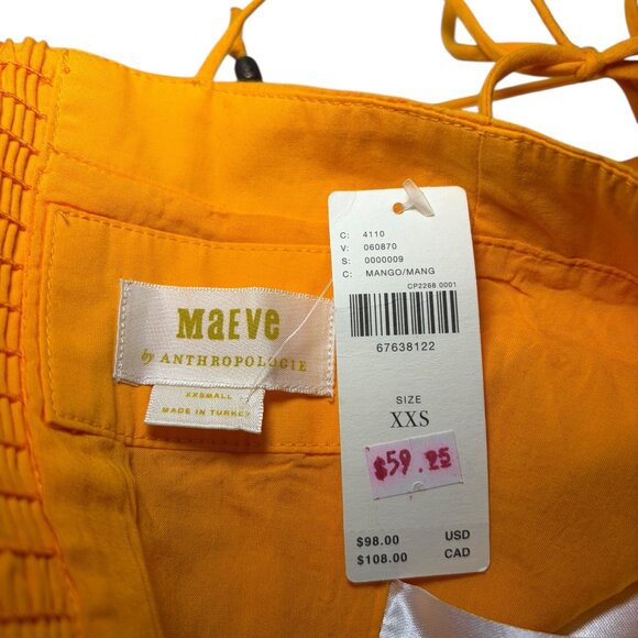 Maeve by Anthropologie Orange Bow-Tie Crop Top XXS NWT - Picture 6 of 6
